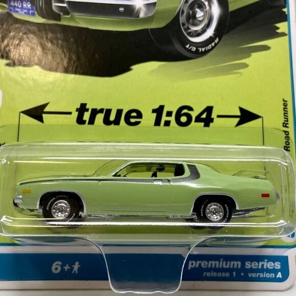 Auto World 1973 Plymouth Road Runner Vintage Muscle Mist Green Rel 1 Ver A NIP - Picture 9 of 15